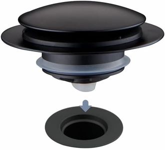 Matte Black tub Drain Stopper, Hidrop Pop Up Universal Tub Dain Tip Toe Bathtub Drain Stopper,Conversion Kit Assembly, Replaces Lift and Turn, Tip-Toe and Trip Lever drains for Tub, EZ Installation