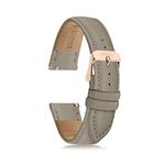 18mm Women's Watch Bands, 20mm Women's Leather Watch Bands, Easy Interchangeable Watch Band, Quick Release Buckle, Fits Many Brands (14mm, Grey/Rose Gold Buckle)