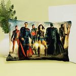 JUZZII Velvet DC Superhero Cushion Decorative Throw Pillow for Sofa, Home, car, Decorative Square Cushion Gift for Boys Girls Kids Friends and Home Dcor (Size 12x16 Inch) (Pack of 1)