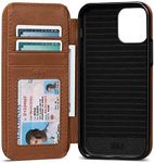 Wallet Book Case, Leather Book Style Folio Wallet with Kickstand & Card Slots for iPhone (Toffee, iPhone 13 Pro Max)