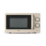 Tower T24042MSH Manual Microwave with Sleek Mirror Door, 800W, 20L, Latte & Chrome