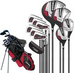 Jaffick Complete Golf Club Sets for Men 12 Piece Includes Golf Driver #3 Fairway Woods, 4 & #5 Hybrid, 6-9 Irons, Pitching & Sand Wedge, Putter and Golf Stand Bag