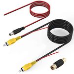 Backup Camera Cable, RCA Car Reversing Video Cable, 20ft RCA Male to Male Plug Car Reverse Rear View Parking Video Extension Cable with Detection Trigger Wire RFAdapter for Rearview Camera