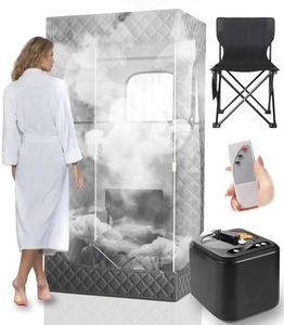 Sauna Portable 3L Sauna Exterieur, Sauna Portable Corps Complet, Spa Portable avec 1000W Vapozone Portable, Chaise Pliante, Télécommande, 180x80x80cm Grand Espace, Sauna Transpiration, Detox