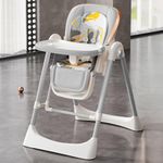 StarAndDaisy Baby High Chair/Galaxy 2 in1 Rocking Baby High Chair for Boys and Girls Dining Chair 4 Level Reclining Position, Adjustable Height, Locking Wheels, 5 Point Safety Belt -(Grey)