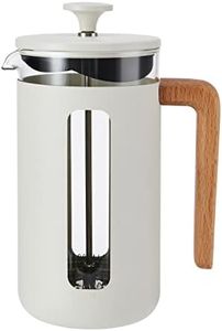 La Cafetière Pisa Cafetière 8-Cup 1L, Large French Press Coffee Maker Heat-Resistant Borosilicate Glass and Stainless Steel with Easy-Grip Plunger, ideal for Loose Tea and Ground Coffee, Flint
