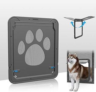 PETLESO Haustierklappe für Fliegengittertür Hundeklappe Katzenklappe Fliegengitter mit Magnetverschluss Einfache Installation Hundetür für Katzen/Hunde (42cm * 37cm)