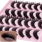 False Eyelashes Russian Strip lashes Cat Eye Eyelashes Faux Mink Lashes Fox Eye Fluffy Dramatic Fake Lashes Look Like Extension Eyelashes Long Strip Wispy Lashes14 Pairs