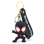 Daiyamondo Upgrade your key game With Elegant Anime 3D rubber Key rings Featuring A long Bow Suitable For Car | Bike Key rings | Gifts | Novelty | Bag Charm| (Black Spider Action)