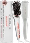 Ionic Hair Straightener Brush for Women, Fast Heating Ceramic & Anti-Scald Design, 80-230°C Adjustable Temperature - Hot Straightening Brush for Hair Styling by Lily England