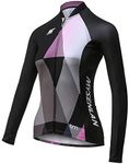 Mysenlan Women's Cycling Long Sleeve Breathable Jersey Set 3D Padded Long Pants Bike Shirt Bicycle Tights Clothing, Jersey, Medium