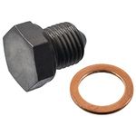 febi bilstein 12281 Oil Drain Plug with seal ring, 1 unit, Silber