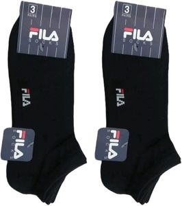 Fila 6 paia Calzini Fantasmini, calze in Cotone mercerizzato, Unisex Uomo Donna ragazzi, nero bianco multicolore, taglie dalla 35 alla 46 (IT, Numero, 43, 46, Regular, Corto, 6 PAIA NERO)