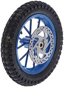 Front Wheel Assembly, Rubber and Metal Tire 12.5x2.75in Disc Brake Sprocket Bolts fit for 47cc 49cc 2 Stroke Mini Dirt Bike(Blue)