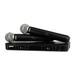 Shure BLX288/SM58 UHF Wireless Microphone System - Perfect for Church, Karaoke, Vocals - 14-Hour Battery Life, 100m Range | Includes (2) SM58 Handheld Vocal Mics, Dual Channel Receiver | H11 Band