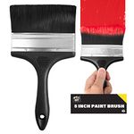 SOL Large Paint Brush 5 Inch, No Bristle Loss, Ideal Masonry Paint Brush, Plastering Brush Wallpaper Brush Emulsion Brush Pasting Brush Wallpaper Masonry Brush Fence Brush Paste Brush for Wallpapering