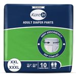 KareIn Classic Adult Diaper Pants, XXL-XXXL, 101-165 Cm (40"- 65"), 10 Count, Unisex, Leakproof, Elastic Waist, Wetness Indicator