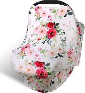 Nursing Cover Breastfeeding Scarf, Car Seat Covers for Babies Infant Carseat Canopy, Stretchy Soft Breathable Multi-Use Cover Ups for Stroller High Chair Shopping Cart, Baby Shower Gift for Boys Girls