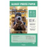 Pikapoka 8.5 x 14 Glossy Photo Paper for Inkjet Printer, US Legal Size, 50 Sheets (P8514WS200GP)