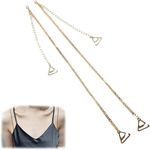 BJAC Women's Metallic Sexy Bra Strap 1 Pairs Invisible Leaves Shoulder Strap Adjustable Non-Skid Bra Belt for Bra Tops Dress Underwear Straps (Golden)