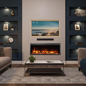 FLAMME 50" Slim Electric Fireplace – Wall Mounted, Modern Design