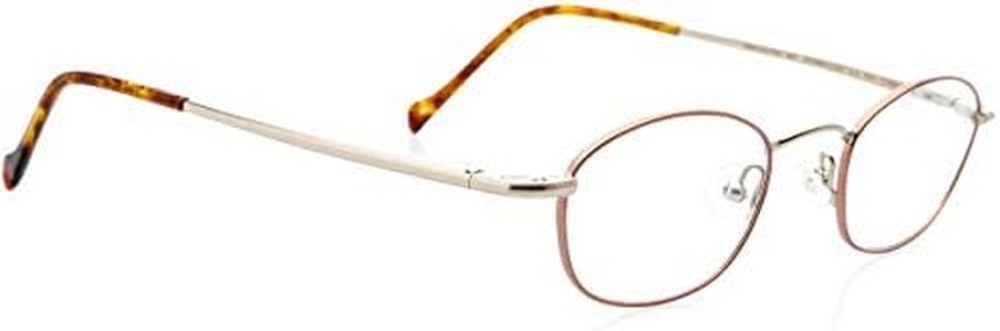 Hit Notion Modified Oval Prescription Eyeglass Frames for Men Women - Metal Full Rim - Pewter Bronze - 44-20-140 - Lightweight Comfortable Fit
