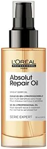 L’Oréal Professionnel 10-in-1 Leave-in Oil for Dry And Damaged Hair, With Protein. Gold Quinoa and Wheat Germ Oil, Nourishes, Resurfaces and Repairs, Serie Expert Absolut Repair, 90 ml
