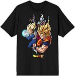 Dragon Ball Z Character Men’s Black Crew Neck T-Shirt-Small