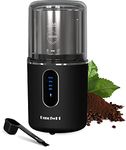 DmofwHi Cordless Coffee Grinder Electric, USB Rechargeable Coffee Bean Grinder with 304 Stainless Steel Blade and Removable Bowl-Black