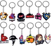 12Pcs Video Game Keyrings for Boys Kids Adult Girls Birthday Lucky Dip Prizes for Kids Gamer Keychain Party Bag Fillers for Boys Party Bags Cute Cartoon Keyrings Anime Goodie Bag Fillers