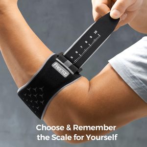 FREETOO Tennis Elbow Support Strap – Adjustable Brace with Compression Pad, Black