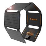 FlexSolar 40W Foldable Solar Charger, USB C Portable Solar Panel, PD2.0 QC3.0 DC Ports, IP67 Waterproof ETFE Power Emergency for Camping Hiking, Compatible with Smartphone Tablet Headphone Laptop