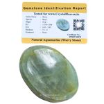 Certified Aquamarine Crystal Thumb Worry Pebbles Stones for Anxiety Stress Relief Massage - AAA Grade Original Healing Gemstone Agate Rubbing Stone for Yoga Meditation Spiritual Reiki Feng Shui