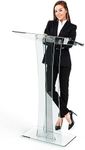 Acrylic Podium Stand Portable Pulpits for Churches Clear Podium Lectern Shtender Hostess Stand Presentation Events Teacher Podium for Classroom Church Pulpit Transparent Modern Lecterns & Podiums