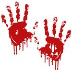 2 bloody hands of Finest-Folia, 22 cm each, blood trace sticker, bumper sticker, windscreen sticker