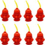 10 Pack Firefighter Birthday Party Favors Supplies for Kids Fire Hydrant Cups with Straws - Plastic Fireman Cups with Straws