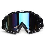 YOHOG Motorcycle Goggles Dirt Bike Goggles Motocross Goggles ATV Goggles Anti UV Dustproof Bendable Riding goggles Eye Protection Goggles Anti Fog Racing Goggles Color Lens (Black)