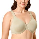 DELIMIRA Women's Minimizer Seamless Full Coverage Underwire Non Padded Bra Light Green Heather 32G