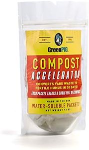 GREEN PIG Compost Accelerator Converts Yard Waste to Fertile Humus in 30 Days and Helps Control Odors Associated with Compost Piles, 1 Bag (12 Dissolvable Packets)