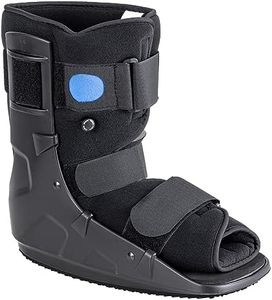 Jewlri Walking Boot, Short Air Walker Fracture Boot Support for Broken Foot Sprained Ankle Fracture Recovery fits Left or Right Foot Black Medium