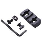 TuFok Picatinny Rail Section - Thin 0.27in Height Rail Attachment Rail Adapter Mount Alumimun 3-Slot Black