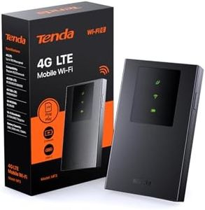 Tenda Routeur 4G SIM Portable, Hotspot 4G Mobile, Pocket WiFi 6 AX300, MiFi 4G LTE CAT4 150Mbps, Batterie Rechargeable 2100mAh, USB-C, WPA3, Compatible avec Nano SIM Carte, Plug et Play (MF3)