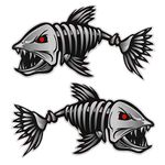 WINOMO 2Pcs 10x5 inch Fish Skeleton Decals Sticker Vinyl Auto Decal Sticker for Kayak Fishing Car