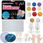 Exploralearn Ultimate Resin Art Kit - DIY Alphabet and Coaster Kit with 200 gm Epoxy Resin and silicone moulds - Comprehensive Resin Art Materials - Mica, Glitters and Flakes | Resin art kit for beginners| Multicolor