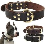 Berry Pet Soft Leather Dog Collar - Genuine Latigo Leather Made - Best Choice for Daily Walking or Sports Training - 18-25" Brown