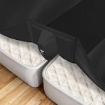 Bisenkud Black Sheet-Style Bed Bridge Connector for Twin to King Mattresses - Removable Foam Gap Filler with Locking Straps (Also Fits Twin XL/King)​