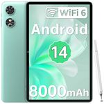 OUKITEL OT6 Android 14 Tablet - Tablet wifi 10.1 inch, 16GB RAM+64GB ROM/1TB,8000mAh Big Battery, 80dB Dual speaker,5G WIFI and WIFI6, Widevine L1, Bluetooth 5.0, Green