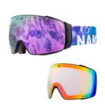 NAKED Optics The STORM Ski Goggles Men, Ski Goggles Women, Snowboard Goggles, Ski Goggles with Interchangeable Lenses (STORM Art incl. Bad Weather Lens)