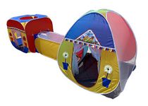 Homecute Jambo Size 3 In 1 Pop-Up Kids Play Tent House With Crawl Tunnel (Cube Tent And Igloo Tent Multicolour)