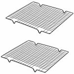 QISF 2 Pack Cooling Rack for Baking - 11" x 10" Stainless Steel Wire Tray for Cake,Cookie Drying Rack for Cooking, Roasting, Grilling, Drying for Cake Cookies and Meat, Fit Baking Tray & Toaster Oven